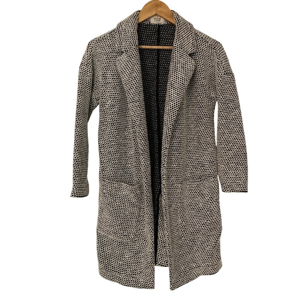 Marine Layer Textured Cotton/Poly Blend Coatigan Cardigan Coat